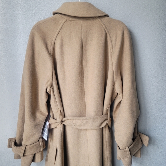 NWT Topshop Button Front Belted Longline Trench Coat Size XSmall (0-2) In Camel - Picture 12 of 16